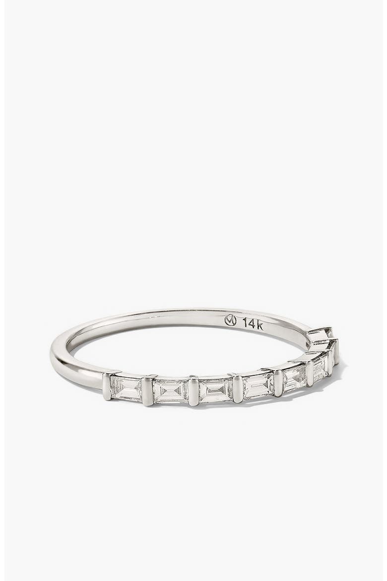 Baguette Diamond Half Eternity Band, Main, color, White Gold