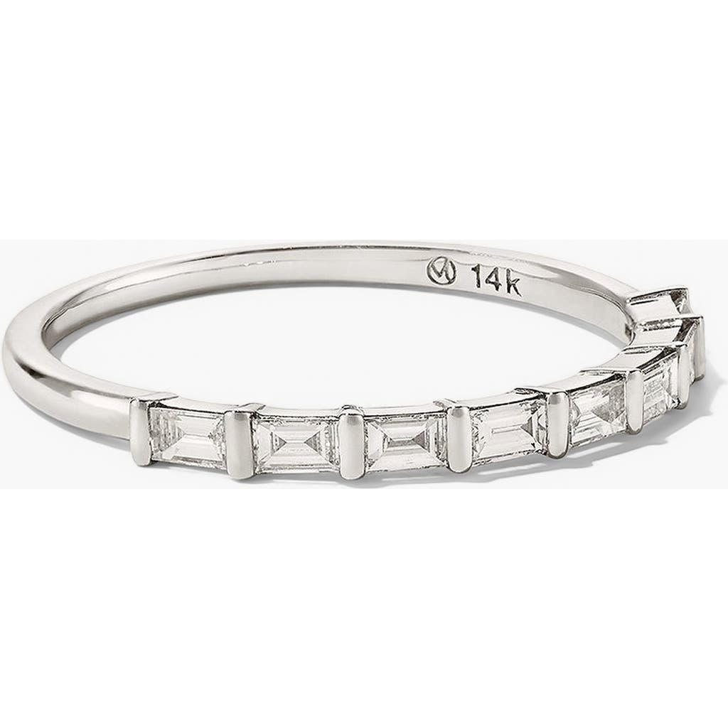 Baguette Diamond Half Eternity Band in White Gold by MEJURI at Nordstrom, Size 10