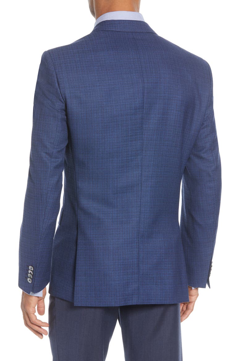 Hutsons Trim Fit Check Wool Sport Coat, Alternate, color, BLUE