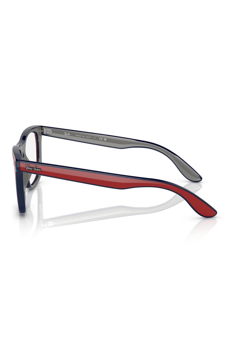 53mm Square Optical Glasses, Alternate, color, POLISHED RED/ BLUE/ GREY