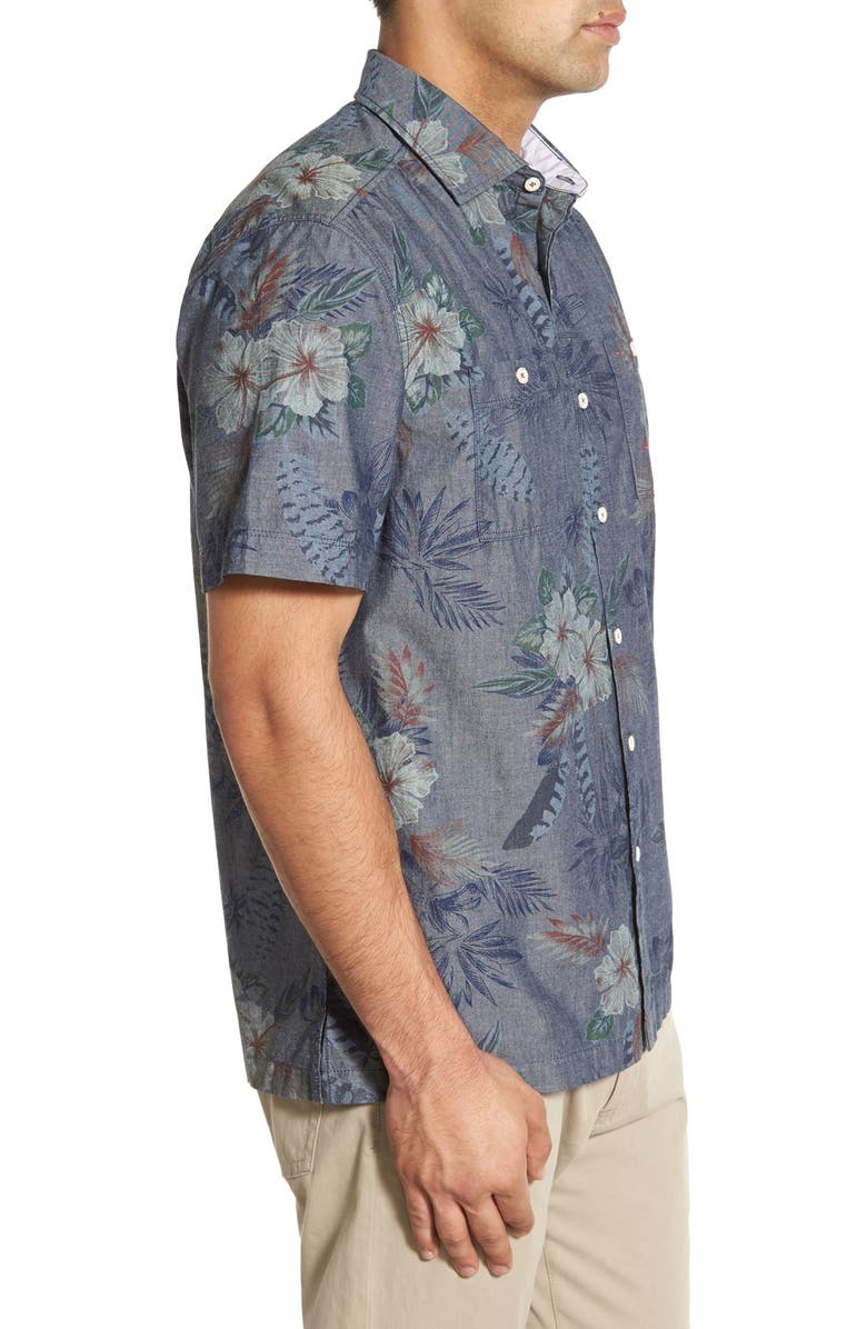 Tommy Bahama 'Indigo Tropical Riviera' Island Modern Fit Floral Print Sport Shirt, Alternate, color,