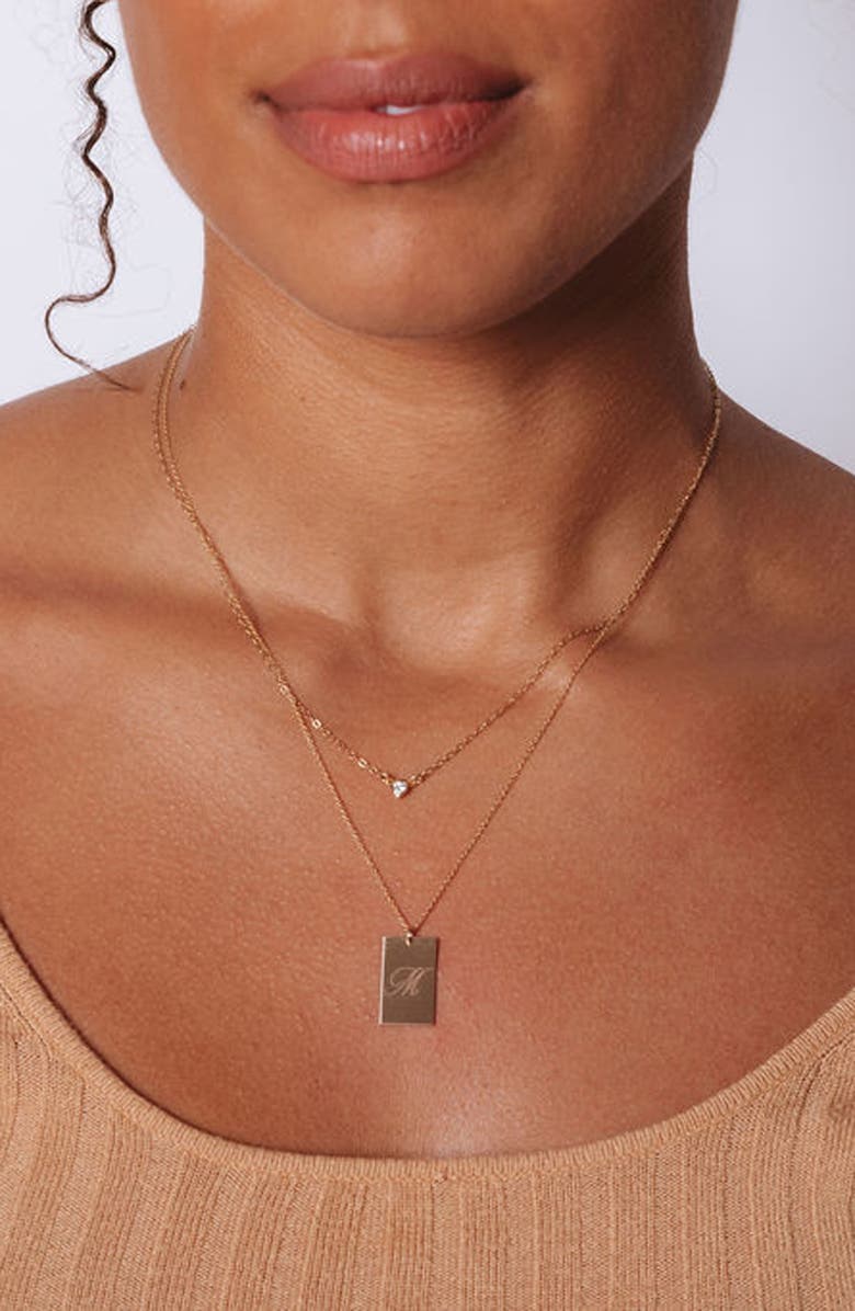 Set & Stones Stella Initial Pendant Necklace, Alternate, color, Gold / A