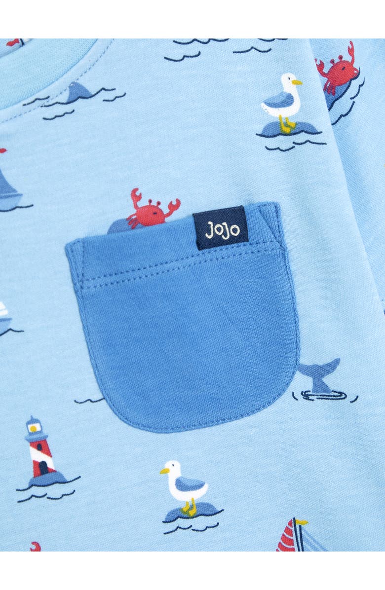 JOJO MAMAN BEBE Boat Print Cotton T-Shirt & Shorts Set, Alternate, color, Blue