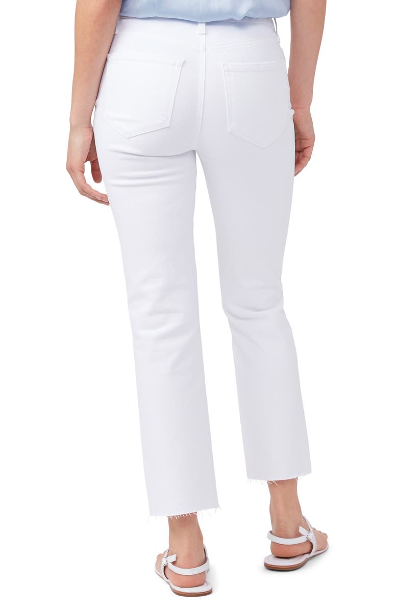 PAIGE Cindy Raw Hem High Waist Straight Leg Jeans, Alternate, color, Crisp White