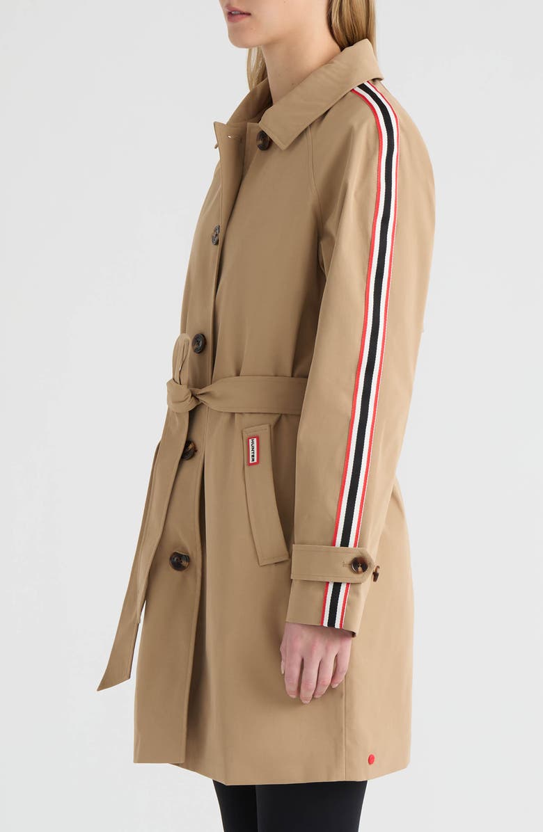 Hunter Sophia Sleeve Stripe Trench Coat, Alternate, color, British Tan