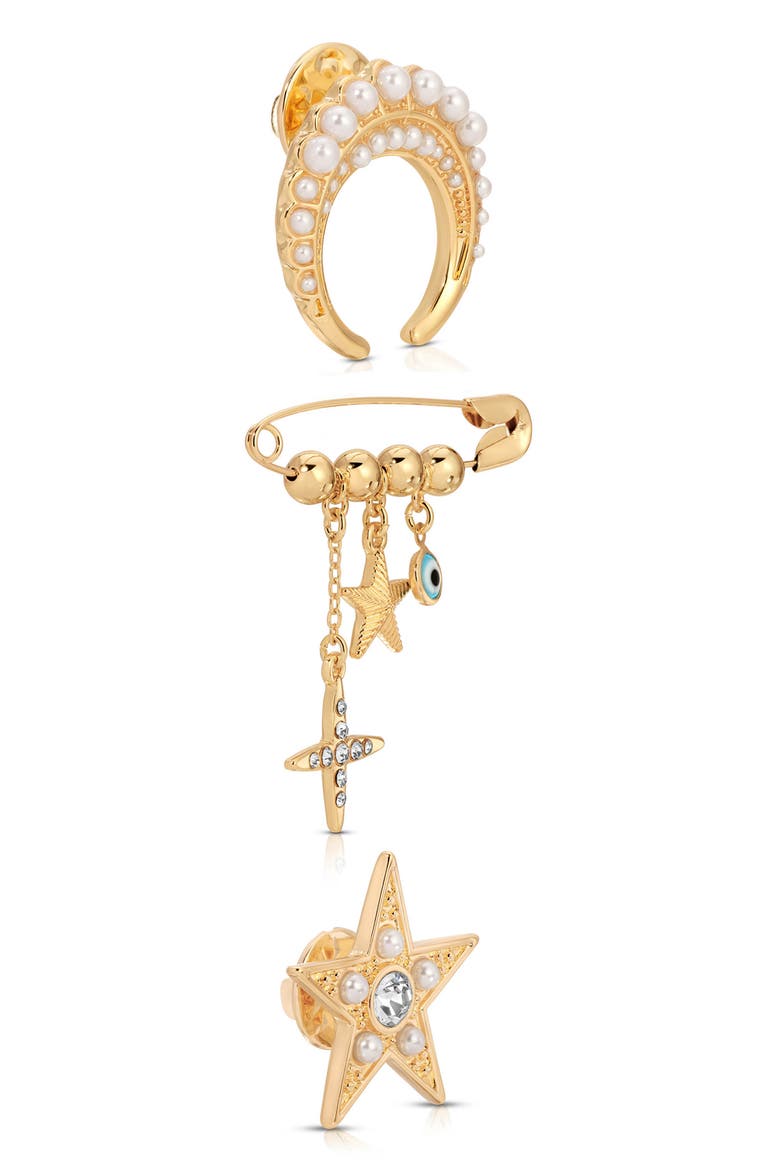 Celestial Brooch Set, Alternate, color, GOLD