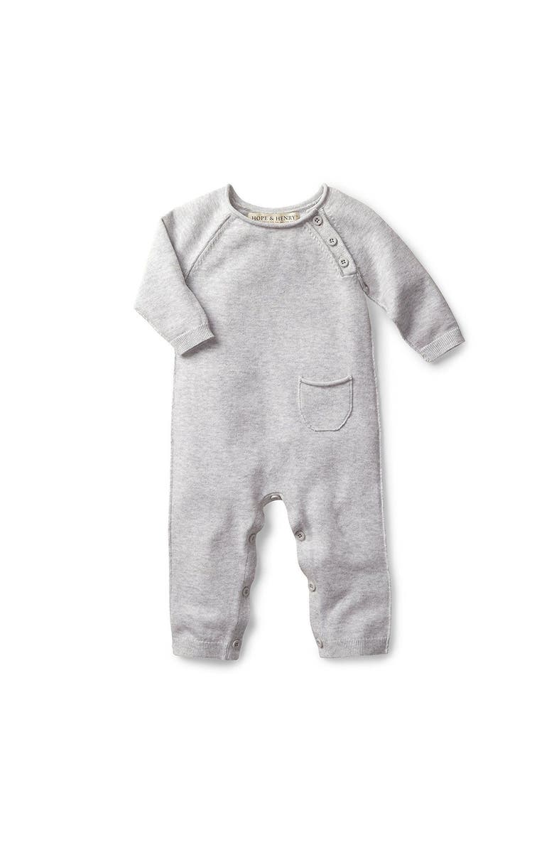 Hope & Henry Baby Raglan Sweater Romper, Main, color,