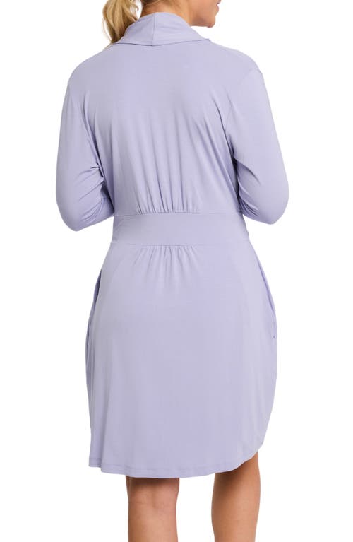 Fleur't Iconic Short Robe In Blue