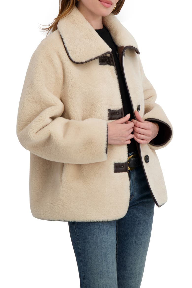 Kai Reversible Faux Shearling Jacket, Alternate, color, LIGHT BEIGE