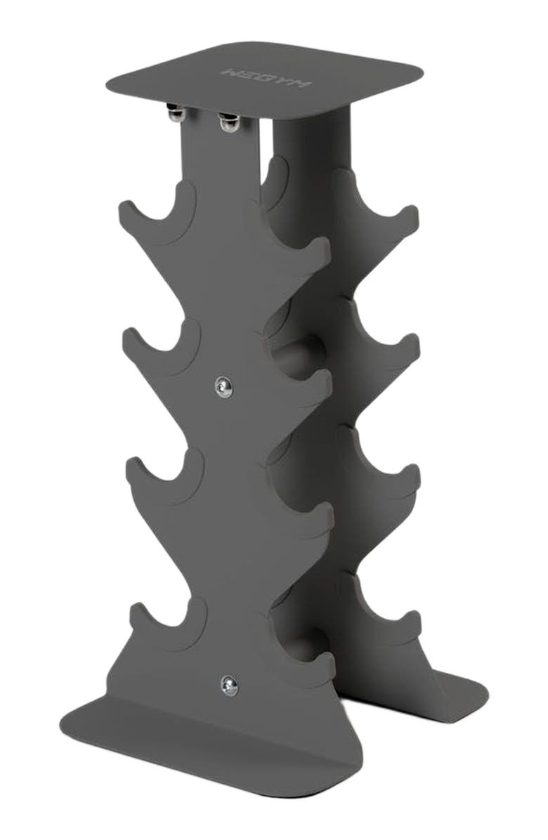 WeGym SafeGrip Dumbbells Lower Set with Dark Rack - 2, 3, 5, 8lbs, Alternate, color, Slate