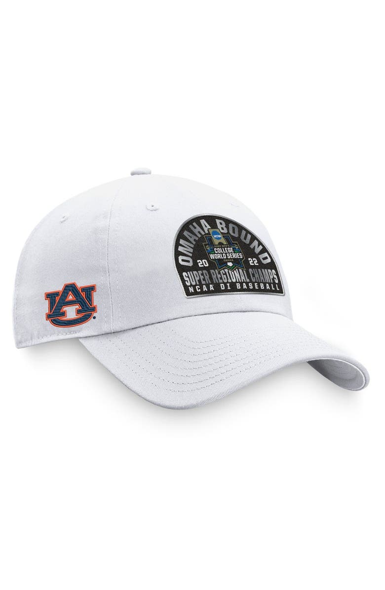 TOP OF THE WORLD Men's Top of the World White Auburn Tigers 2022 NCAA Men's Baseball Super Regional Champions Locker Room Adjustable Hat, Main, color, 