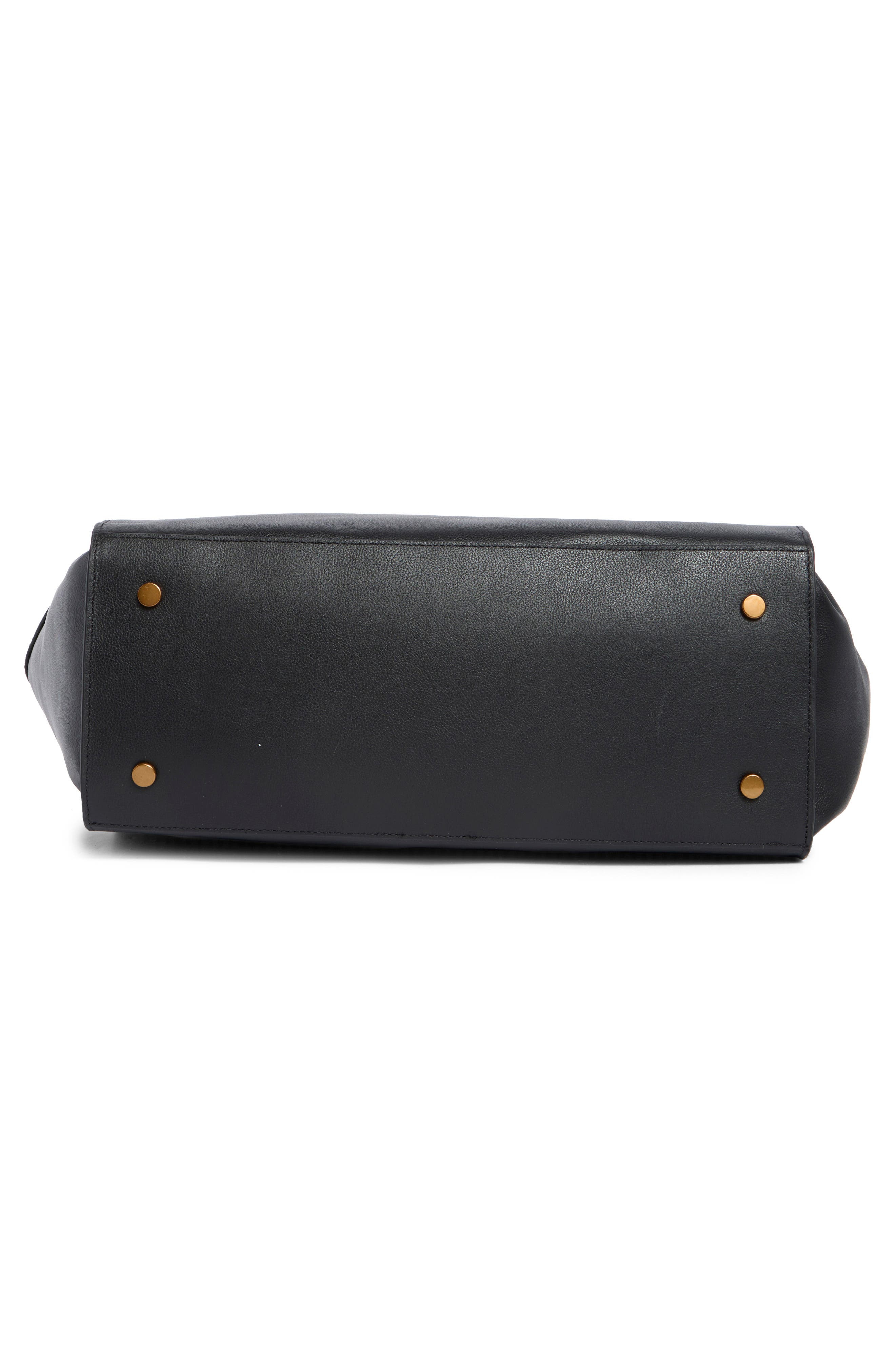 Kingsley Leather Shopper, Alternate, color, BLACK
