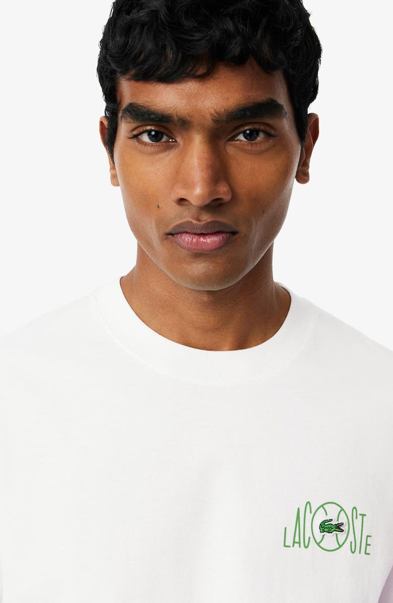 Lacoste Cotton Graphic T-shirt, Alternate, color, Flour