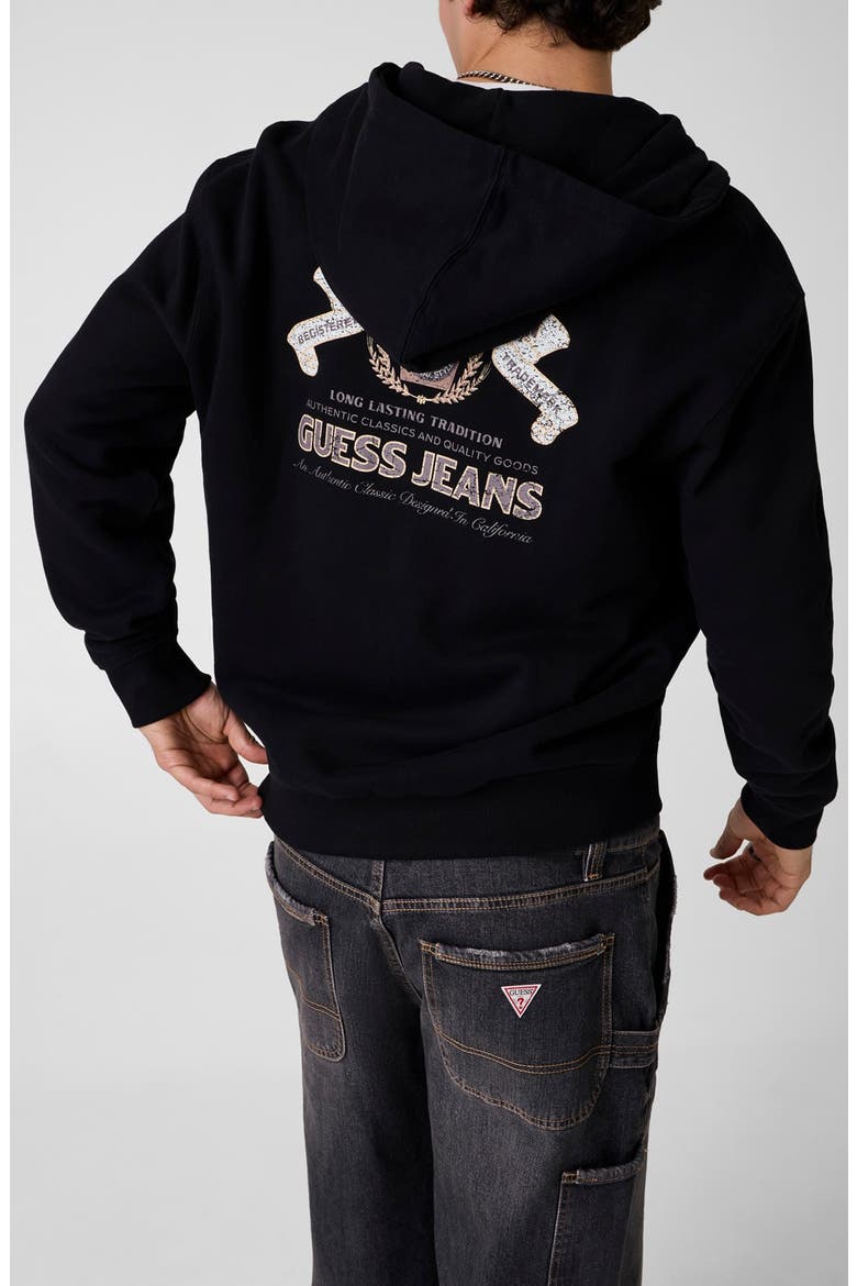 Cali Graphic Zip Hoodie, Alternate, color, BLACK/ BLACK
