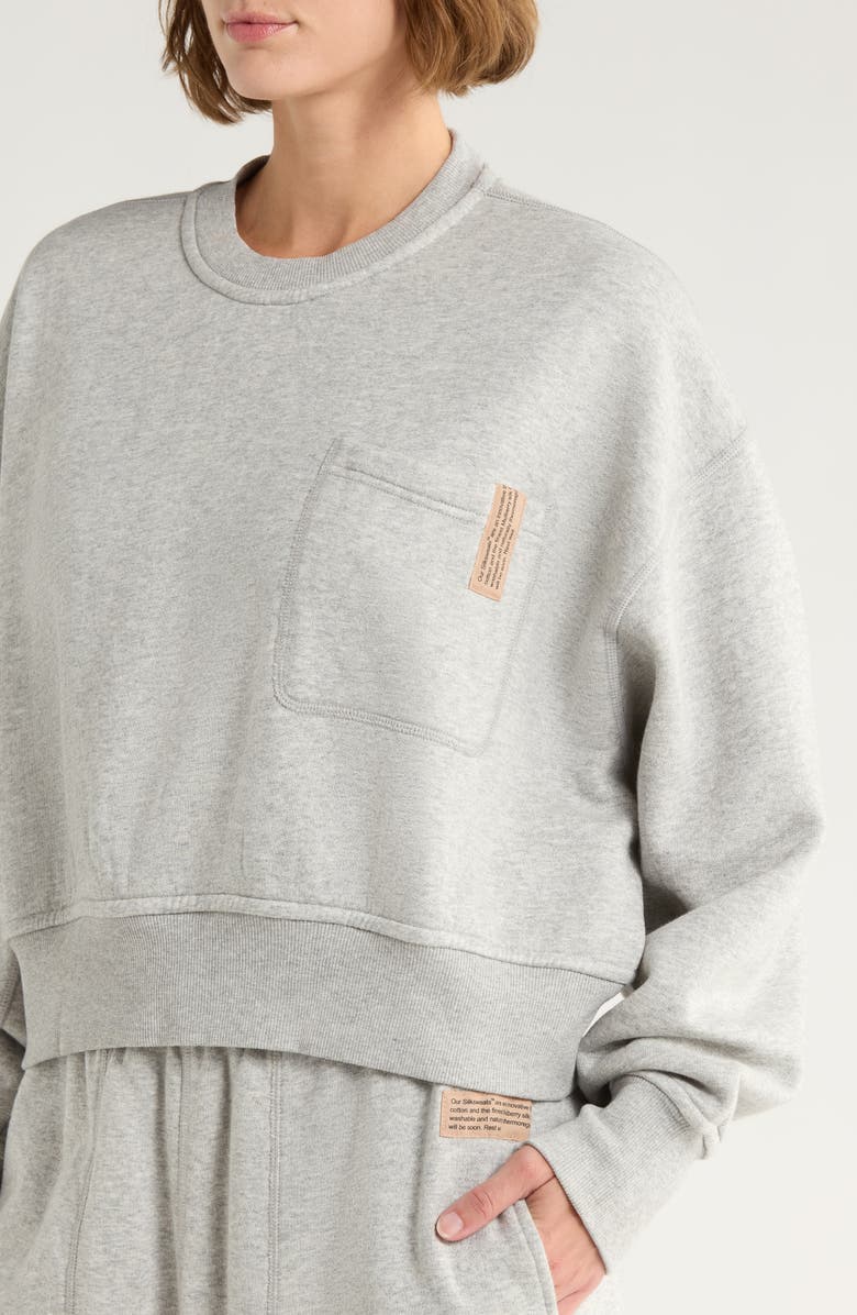 Lunya Silksweats Cotton & Silk Blend Sweatshirt, Alternate, color, Napping Dove Heather