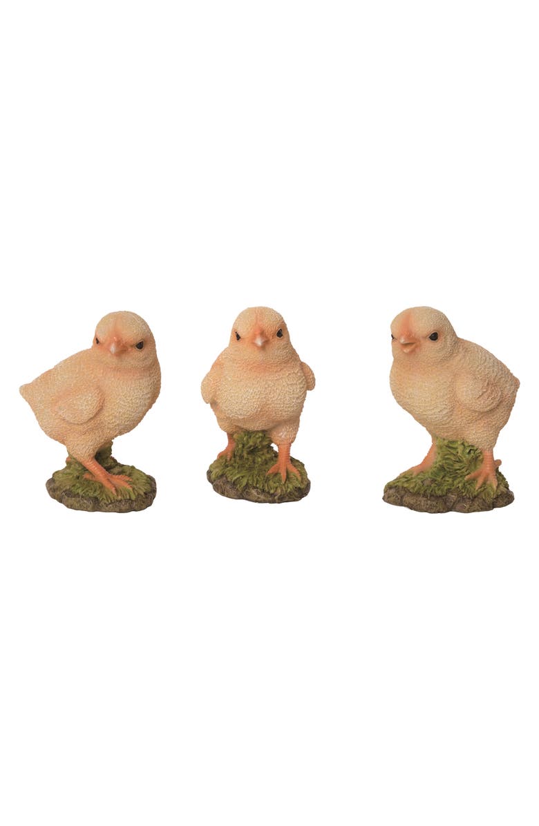 Transpac 4.1 Inch Yellow Spring Baby Chick Figurines Set of 3 Decorative Polyresin Spring Decor, Main, color, Yellow