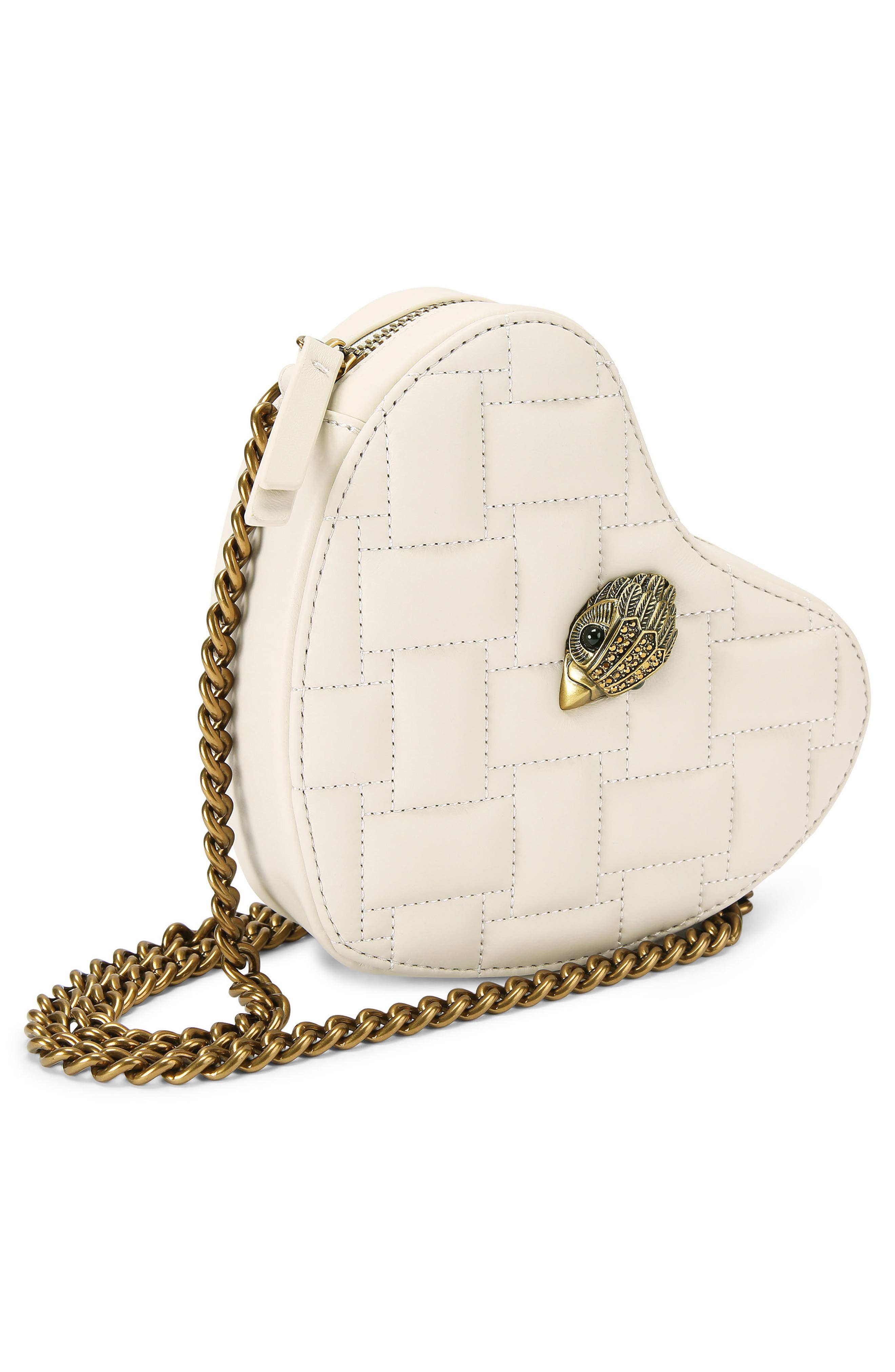 Kurt Geiger London Kensington Heart Quilted Leather Crossbody Bag, Alternate, color, 
