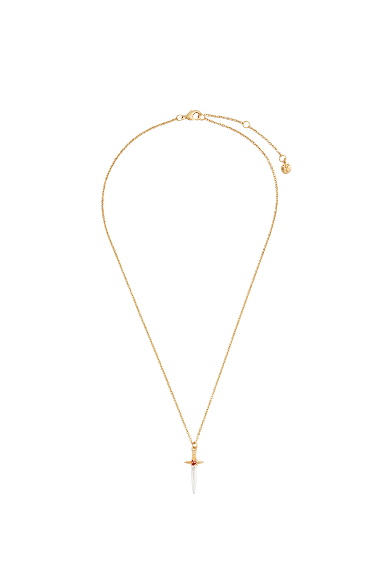 Rose & Dagger Necklace, Main, color, Gold