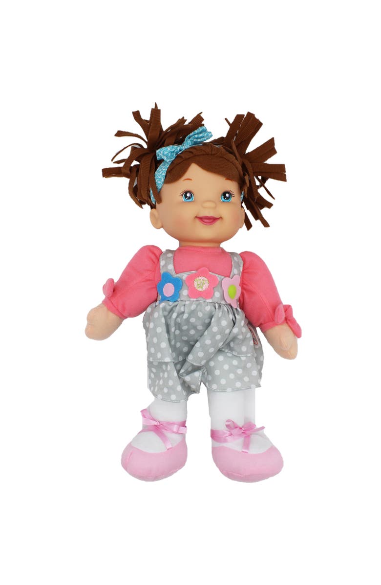 Baby's First Little Talker Brunette with Coral Dress, Main, color, Multicolored