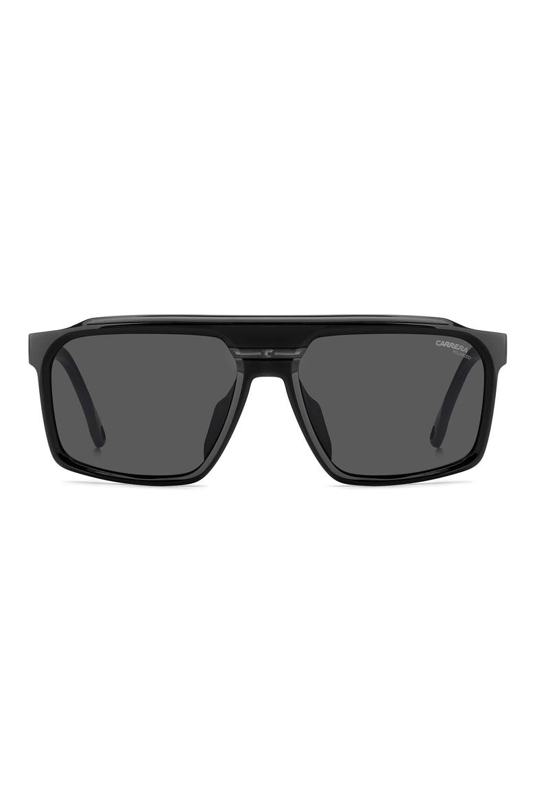 C Sport 59mm Rectangular Sunglasses, Main, color, BLACK/ GREY PZ