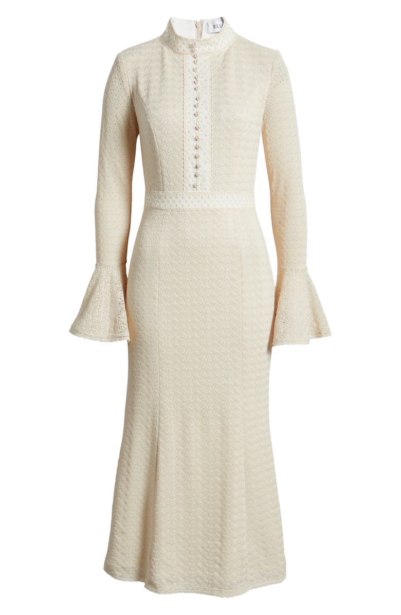 Elliatt Kailee Texture Long Sleeve Midi Dress, Alternate, color, Ivory