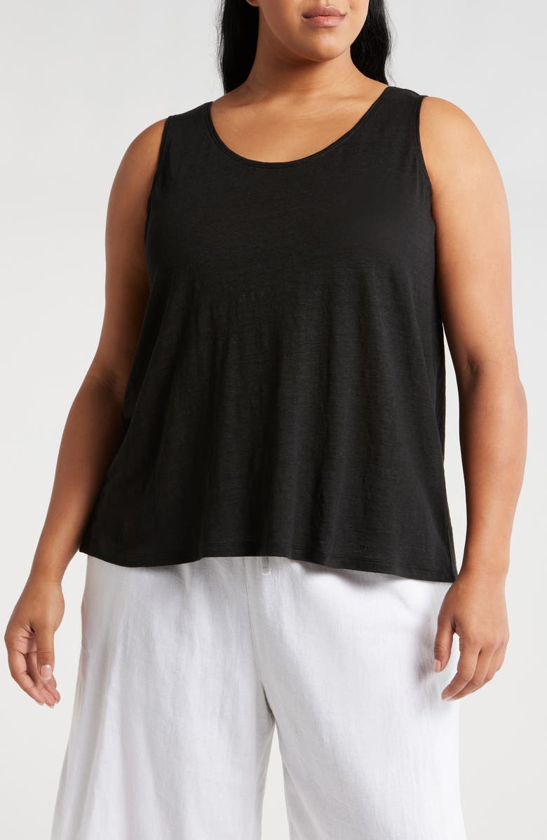 Eileen Fisher Scoop Neck Organic Linen Tank, Main, color, 