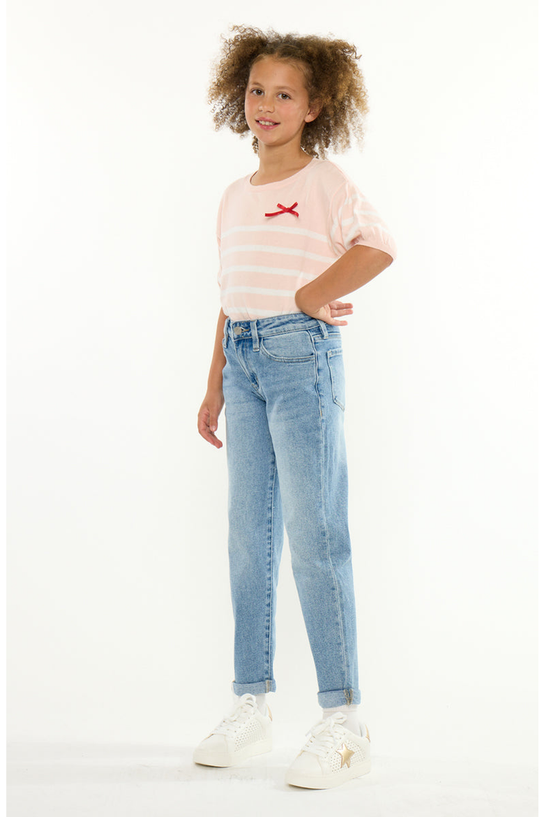 Halo Mid Rise Mom Jeans, Alternate, color, Light Wash