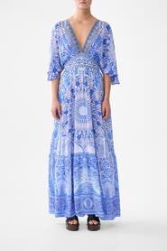 Camilla Waisted Dress With Hem Ruffle