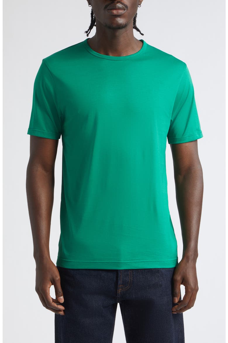 Cotton Crewneck T-Shirt, Main, color, BRIGHT GREEN26