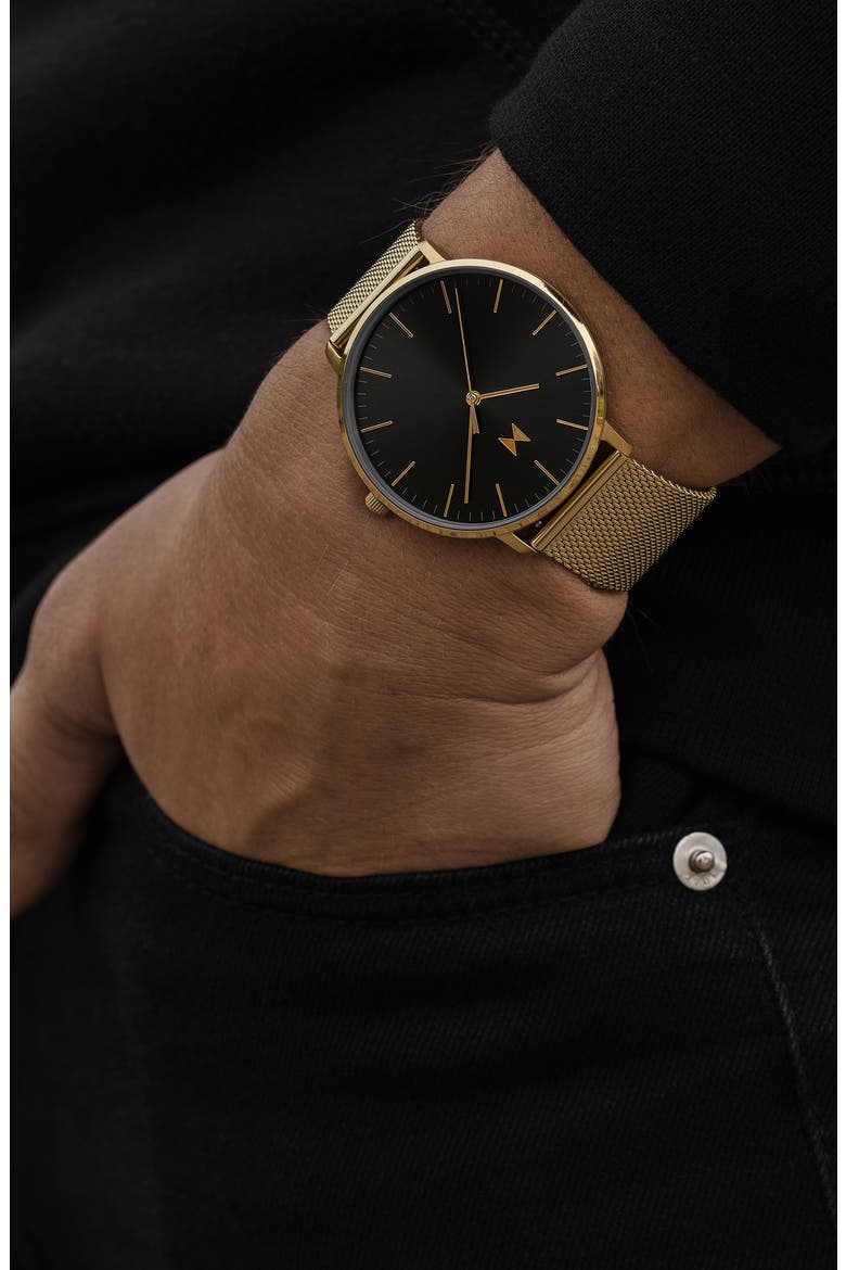 Legacy Slim Mesh Strap Watch, 42mm, Alternate, color, YELLOW GOLD