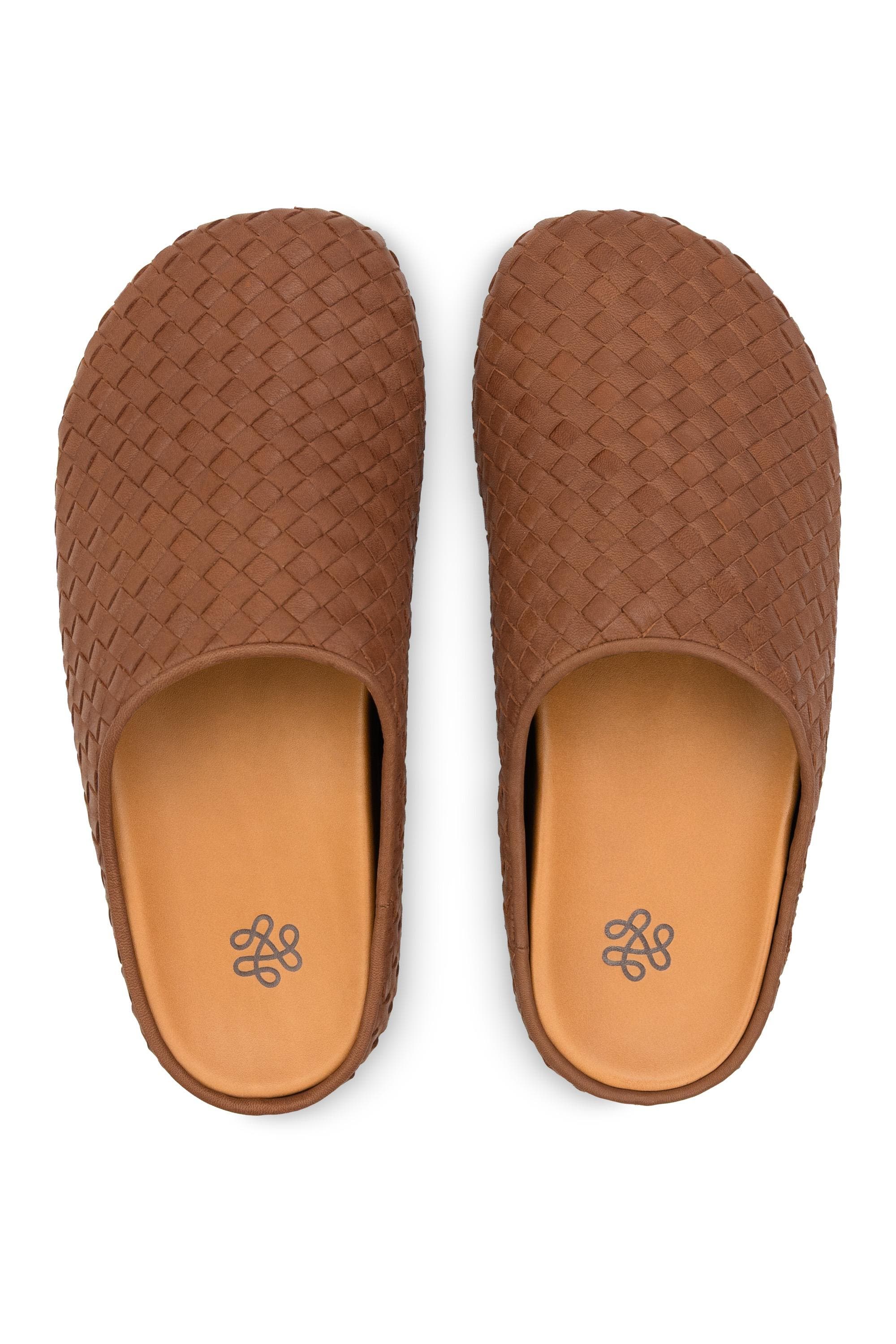 Bolinas Leather Woven Clog, Main, color, Cognac Woven