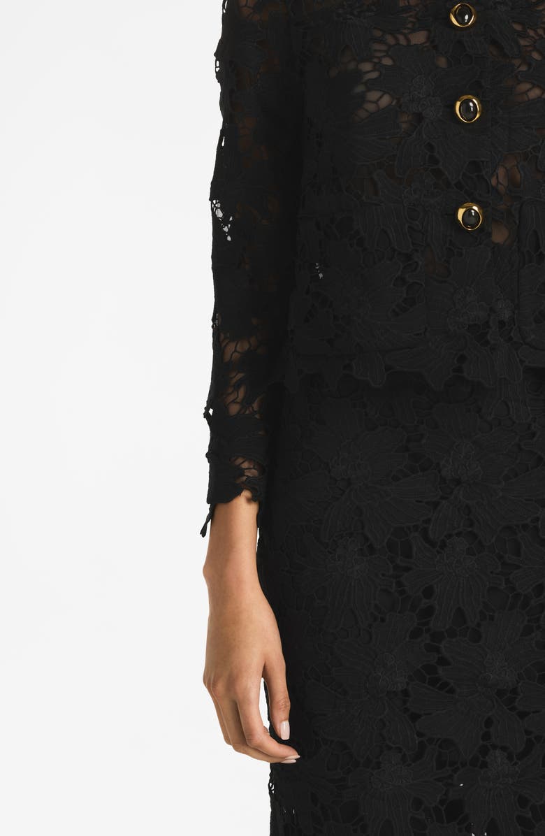 ST. JOHN Floral Guipure Lace Skirt, Alternate, color,