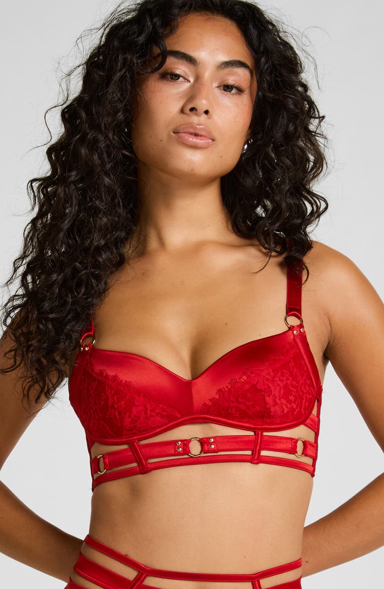 Hunkemöller Noeki Underwire Longline Bralette, Alternate, color, Chili Pepper