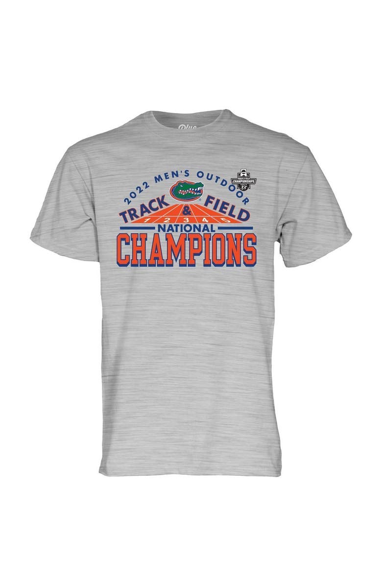 BLUE 84 Men's Blue 84 Heathered Gray Florida Gators 2022 NCAA Men's Outdoor Track & Field National Champions T-Shirt, Alternate, color,