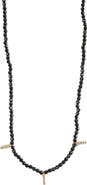 Argento Vivo Sterling Silver Onyx & Cubic Zirconia Shaky Necklace