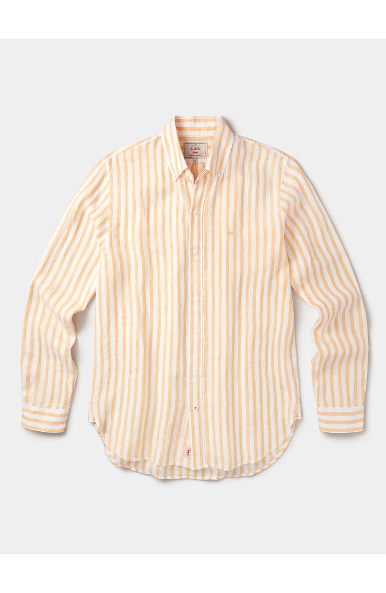 Aubin Worlaby Linen Long Sleeve Shirt, Alternate, color, Yellow Stripe