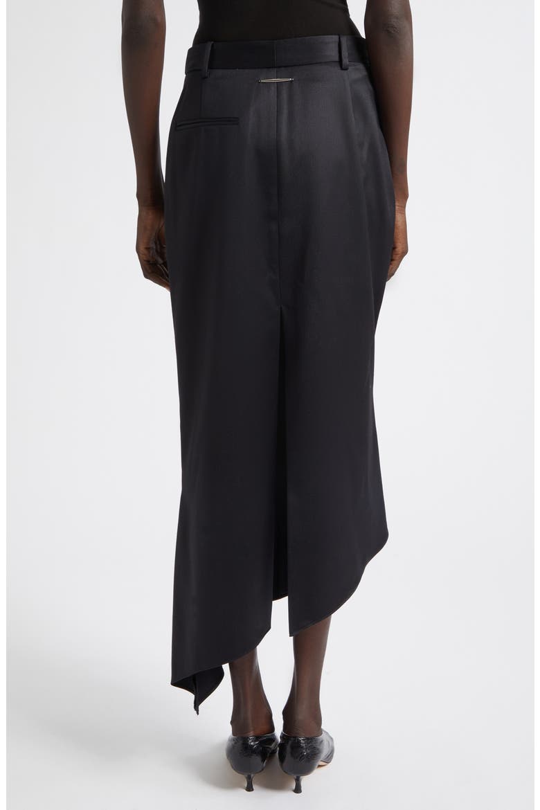 Tailored Angular Stretch Wool Skirt, Alternate, color, BLACK