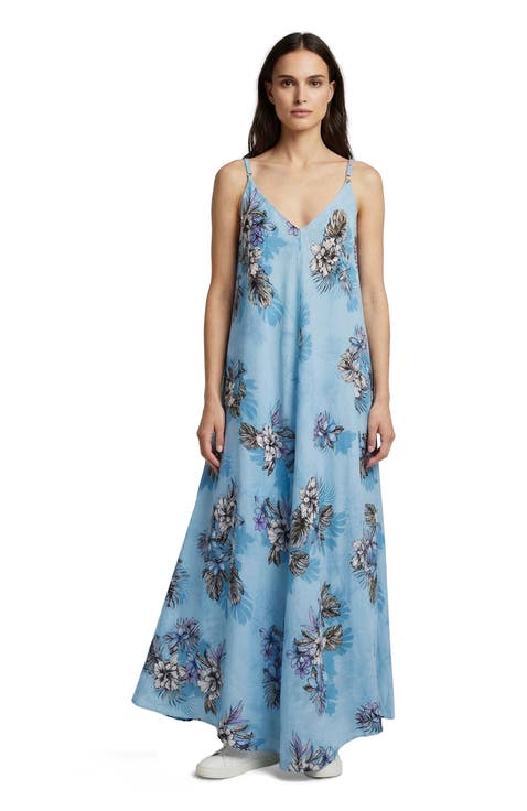 Exotic Floral Womens Linen Oversized Dress