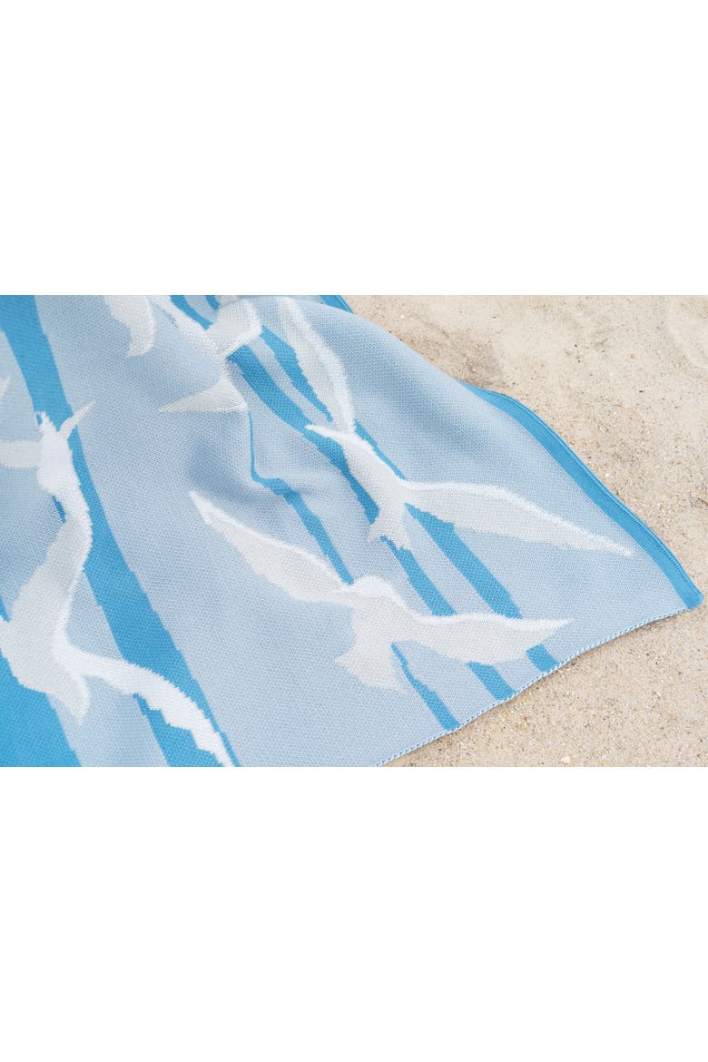 Seagulls in Flight Knit Throw Blanket, Alternate, color, Blue