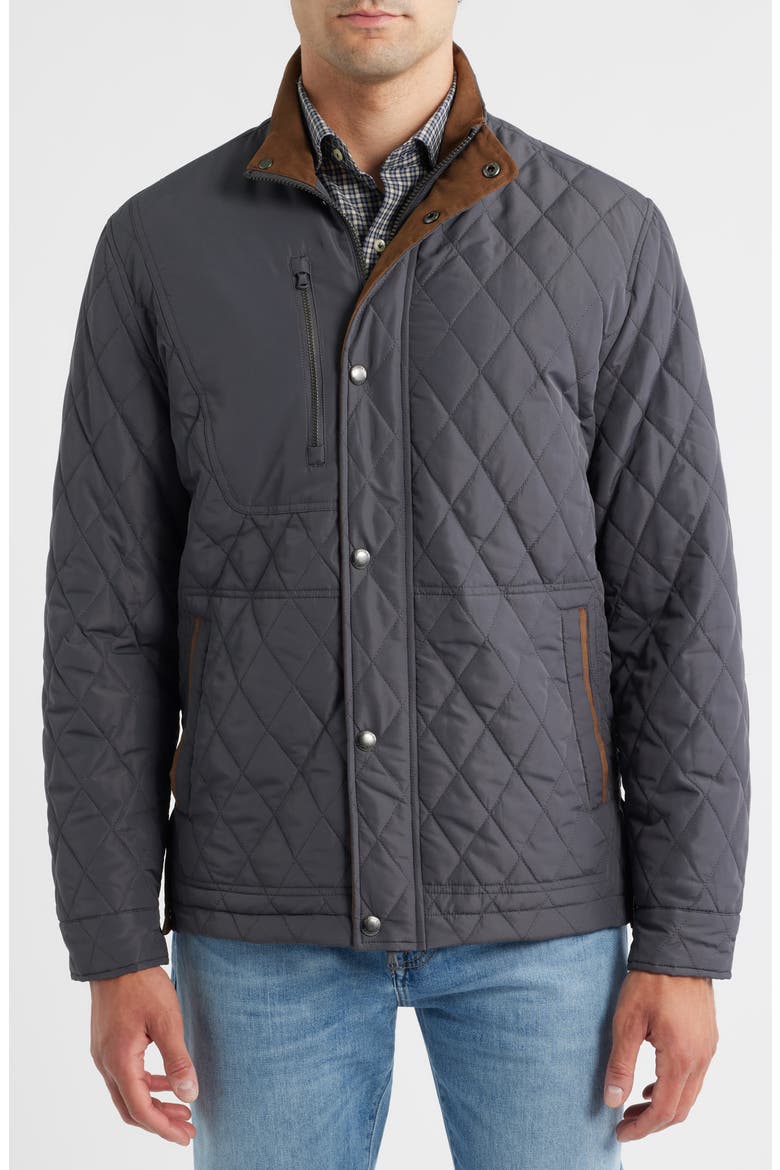 Juno Quilted Jacket, Alternate, color, DARK GRAY
