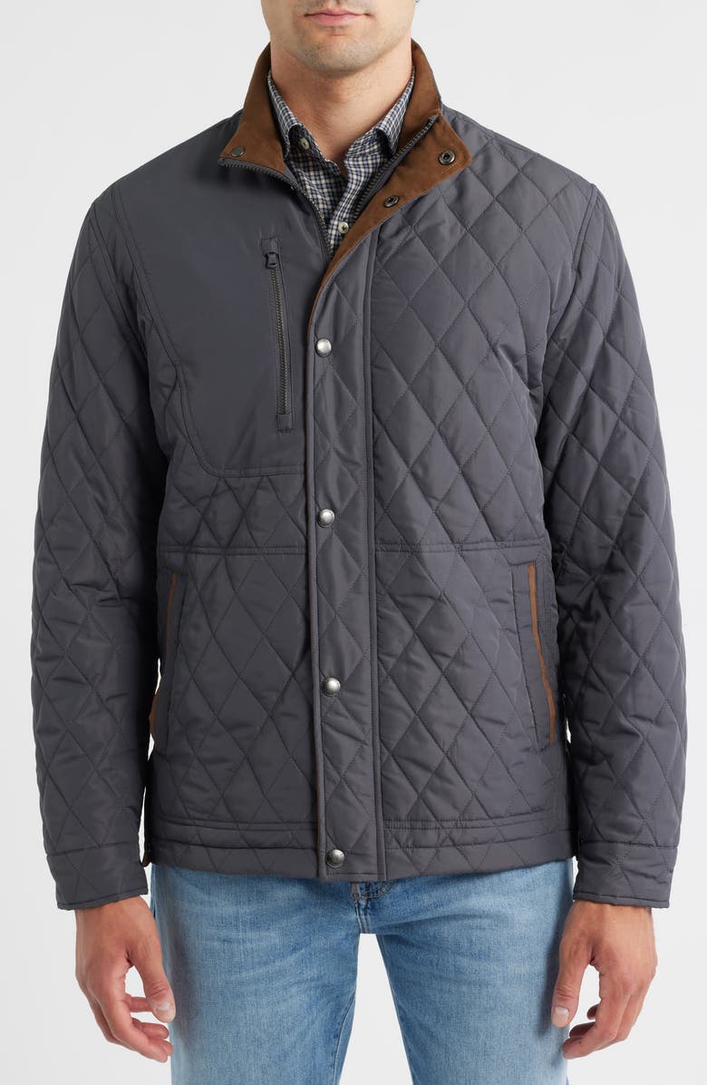 johnnie-O Juno Quilted Jacket, Alternate, color, Dark Gray