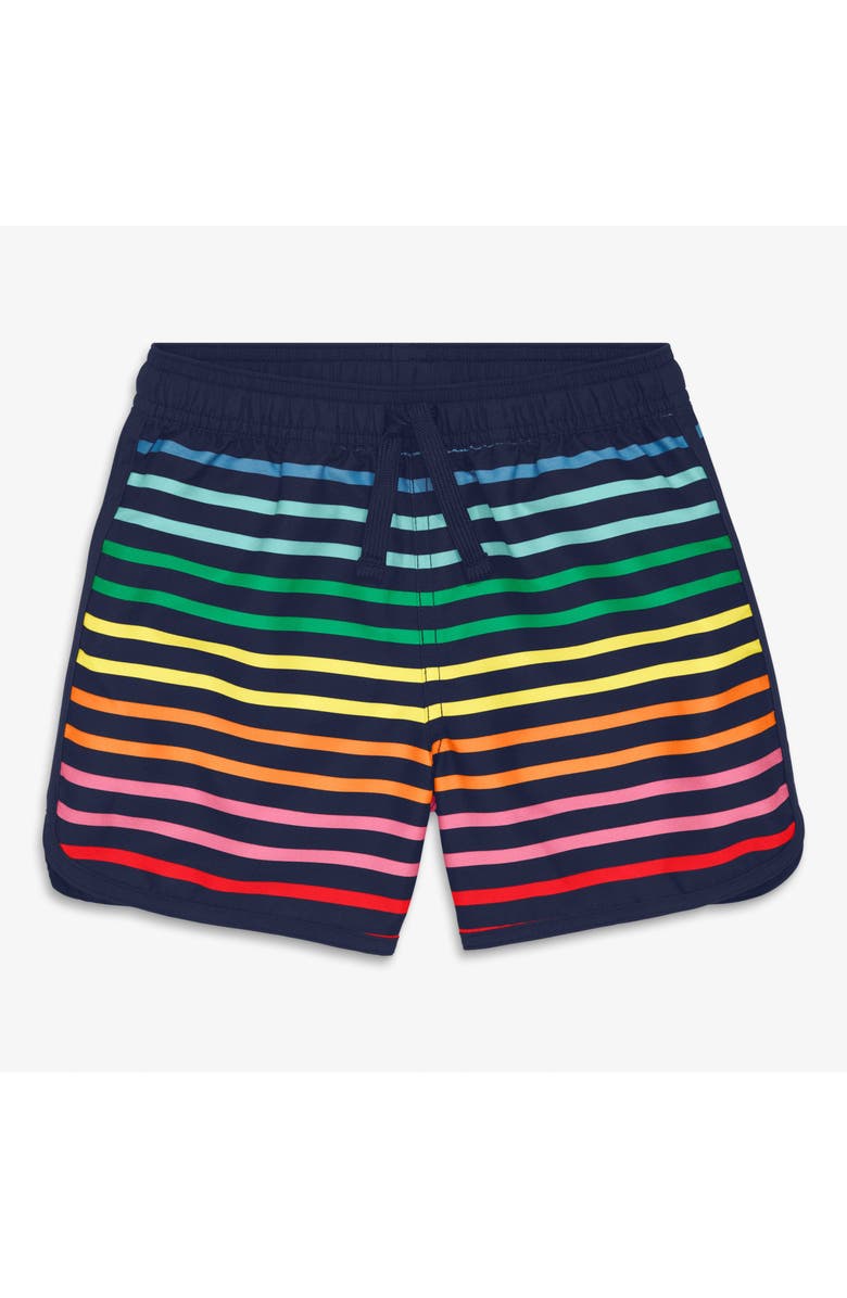 Primary Kids Board Short, Main, color, Navy Rainbow Double Stripe