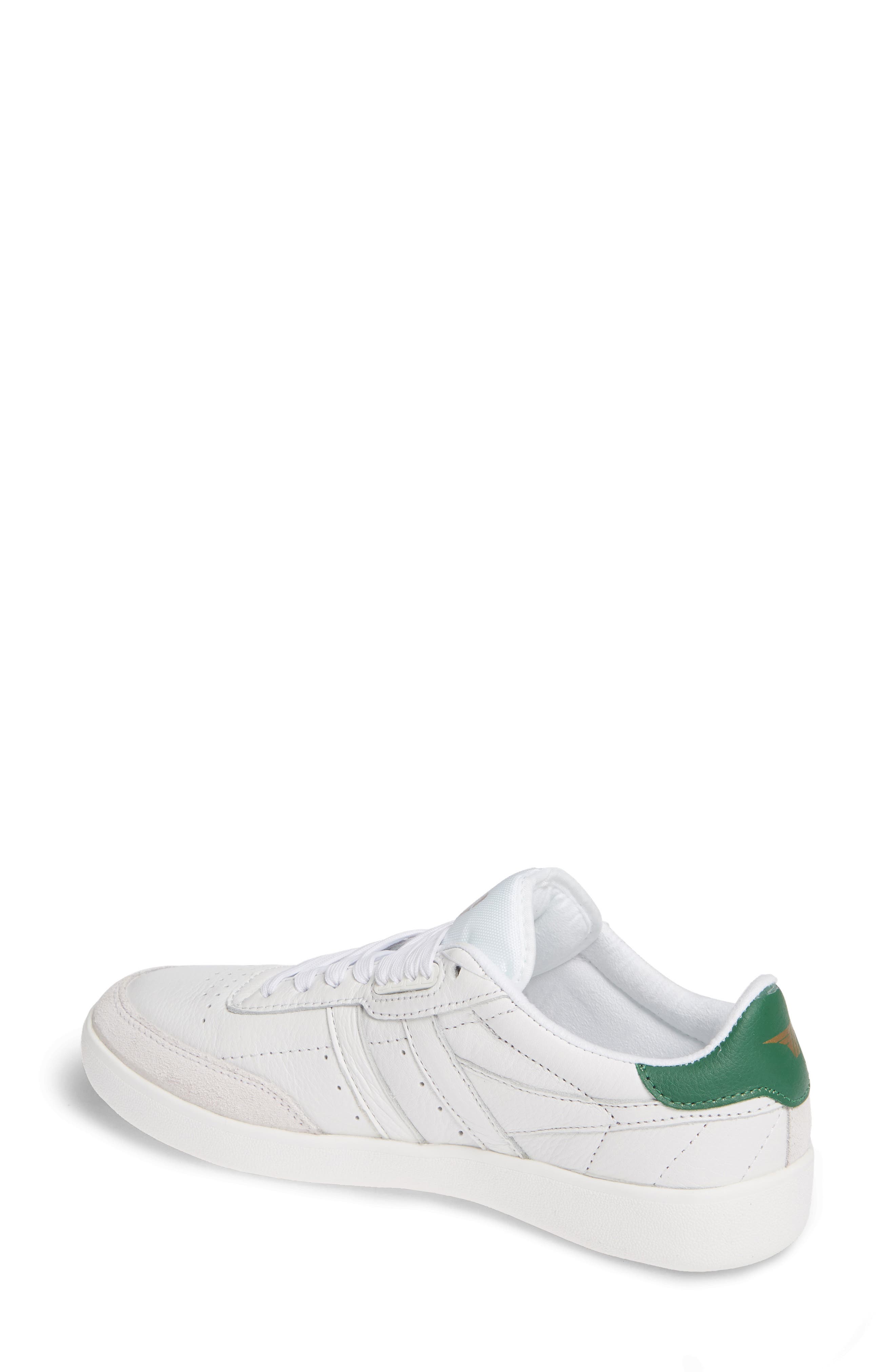 Inca Leather Sneaker, Alternate, color, WHITE/ WHITE/ GREEN