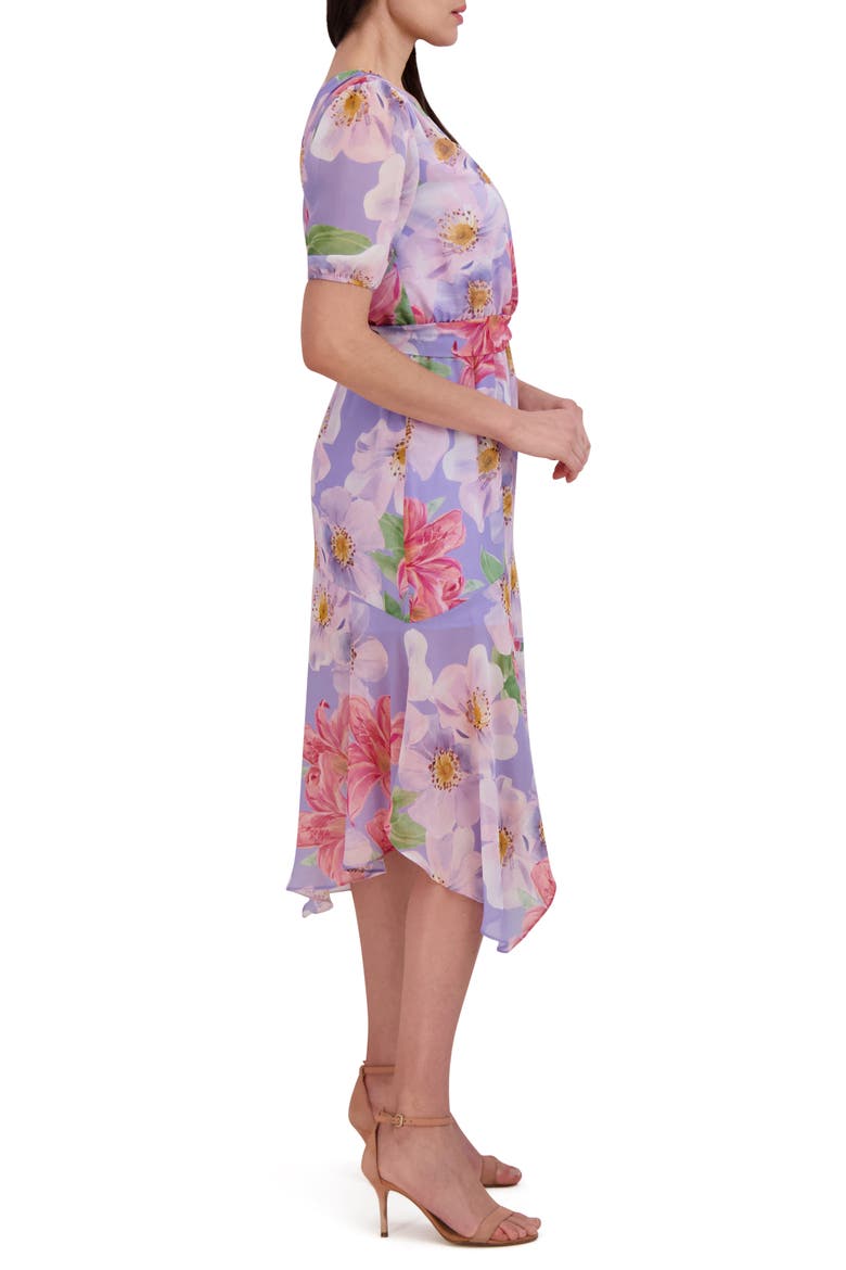 Floral One-Shoulder Asymmetric Hem Dress, Alternate, color, LILAC/MULTI