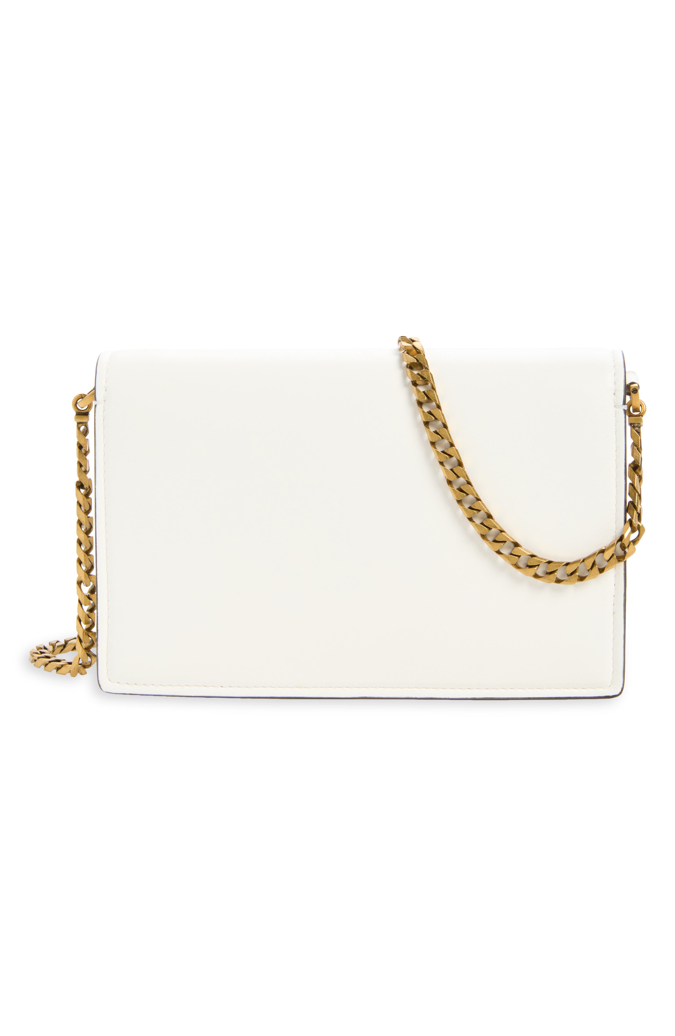 Leather Clutch, Alternate, color, WHITE/BLACK-GOLD 82