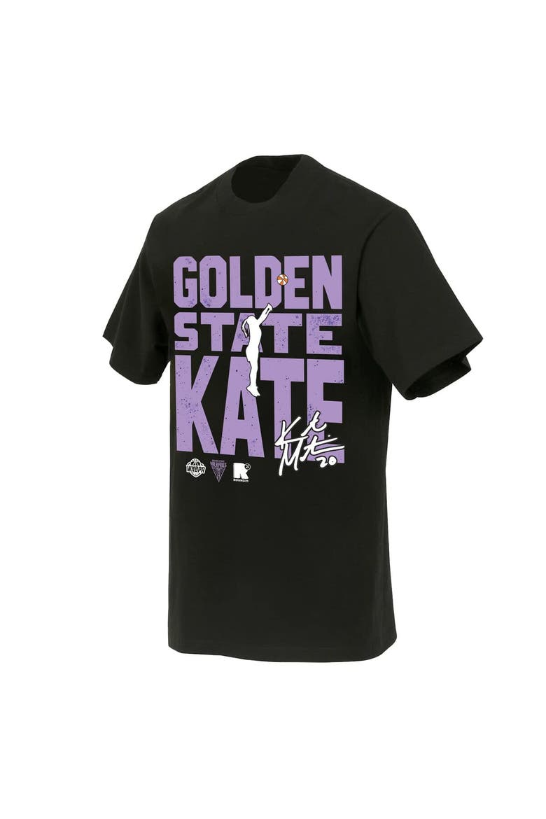 Unisex round21 Kate Martin Black Golden State Valkyries Jump Shot Player Signature T-Shirt, Alternate, color, Black