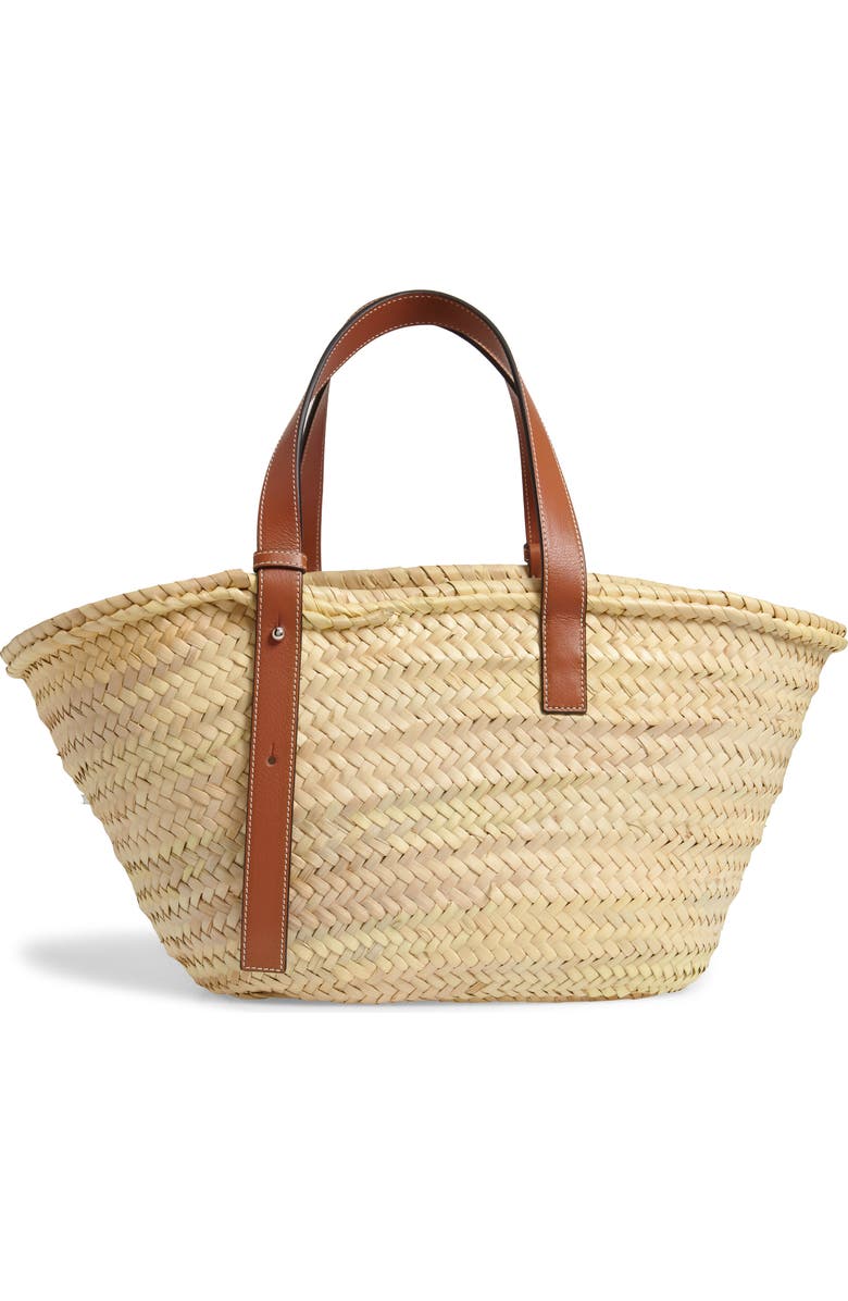 Loewe Medium Logo Straw Tote, Alternate, color,
