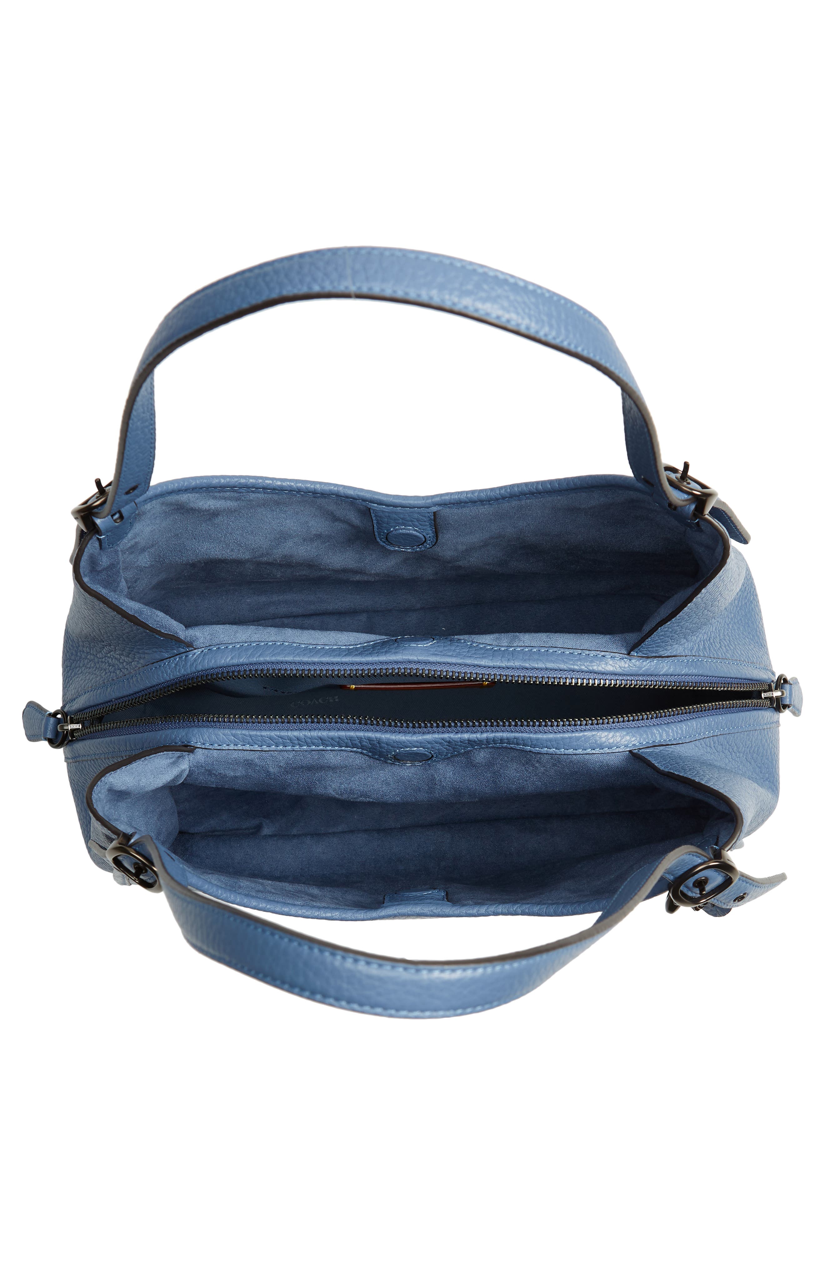 Lori Pebble Leather Shoulder Bag, Alternate, color, WASHED CHAMBRAY