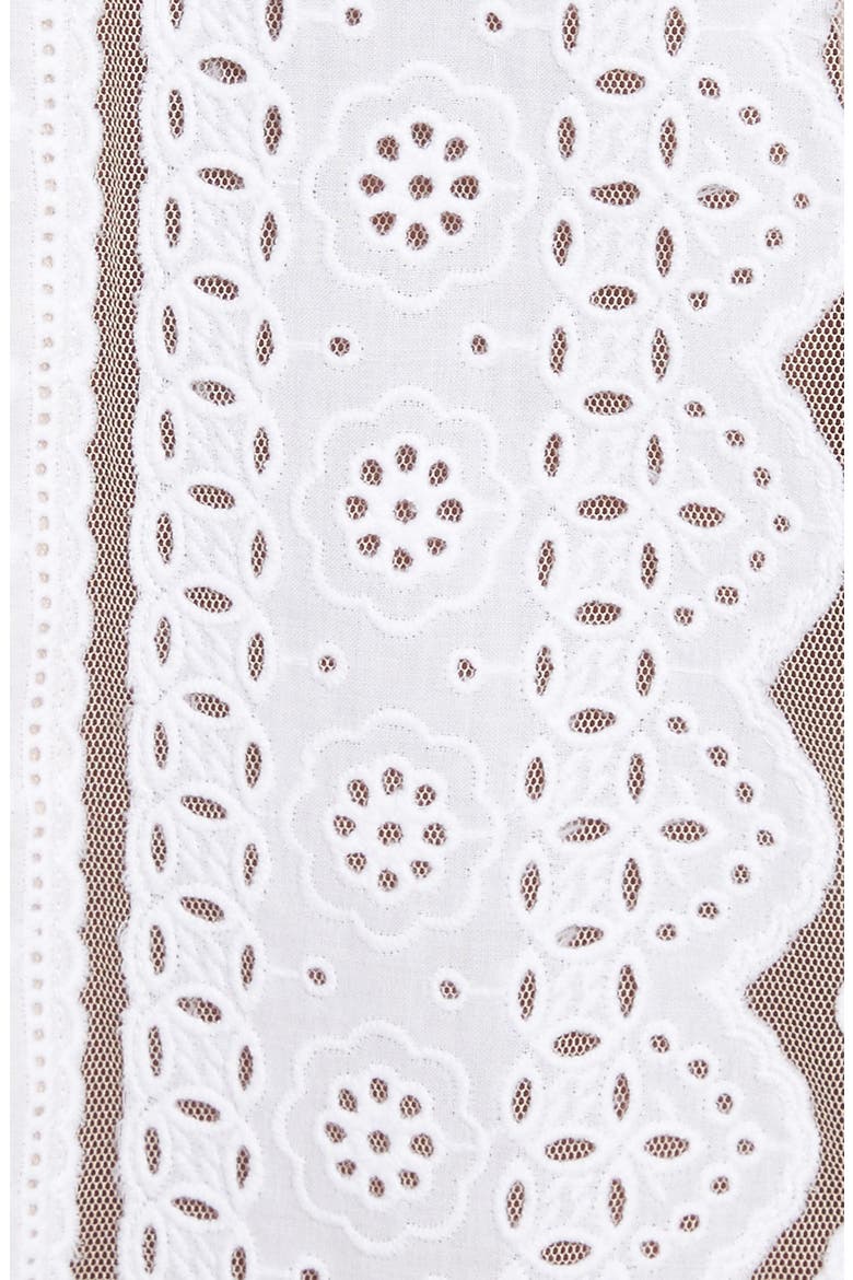 Sea Luna Cotton Eyelet Top, Alternate, color, WHITE WITH NUDE MESH