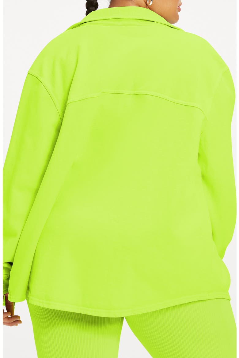 Cotton Fleece Shacket, Alternate, color, ELECTRIC LIME002